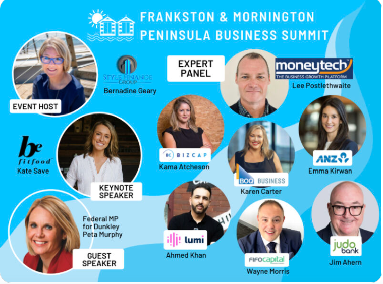 Frankston and Mornington Peninsula Business Summit 2022 expert panel poster naming Kama Atcheson